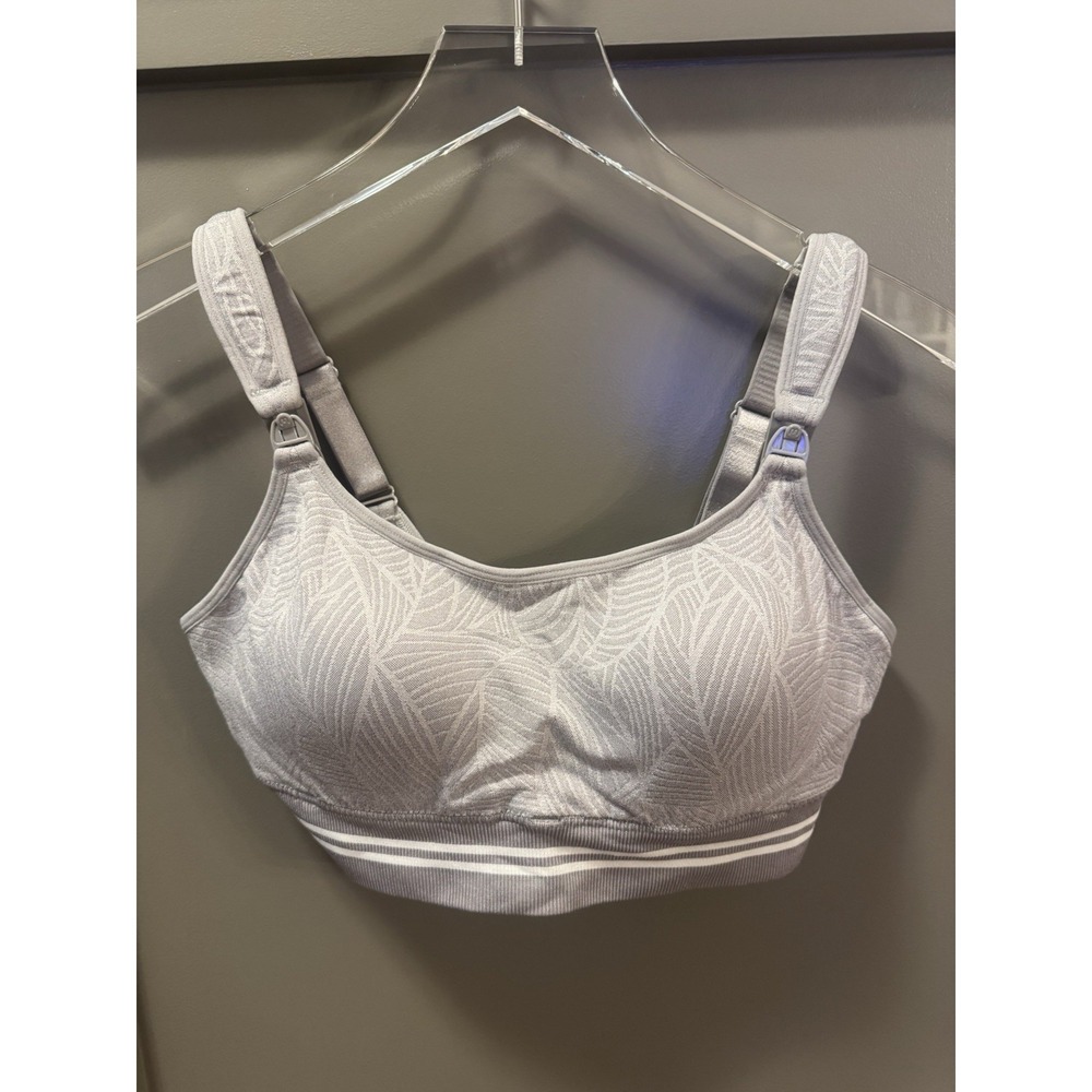 Momcozy | Nursing Women's Light Gray Leaf Pattern Comfort Bra Medium NWT